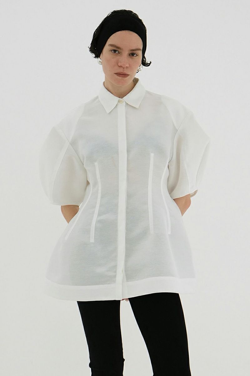 CLANE(クラネ) WAIST SHAPE PUFF SLEEVE TOPS ウエストシェイプパフスリーブトップス 18122-4252