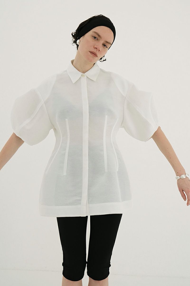 CLANE(クラネ) WAIST SHAPE PUFF SLEEVE TOPS ウエストシェイプパフスリーブトップス 18122-4252