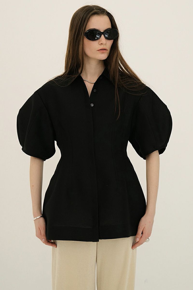 CLANE(クラネ) WAIST SHAPE PUFF SLEEVE TOPS ウエストシェイプパフスリーブトップス 18122-4252