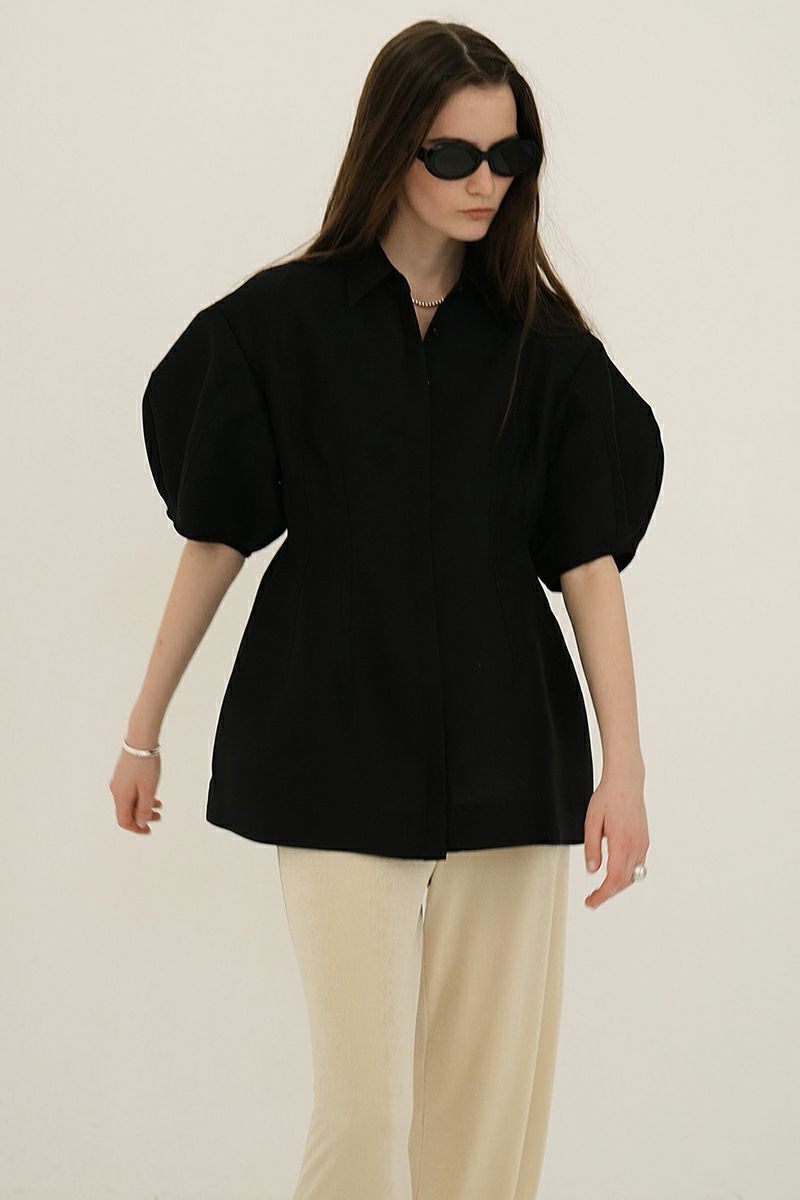 CLANE(クラネ) WAIST SHAPE PUFF SLEEVE TOPS ウエストシェイプパフスリーブトップス 18122-4252