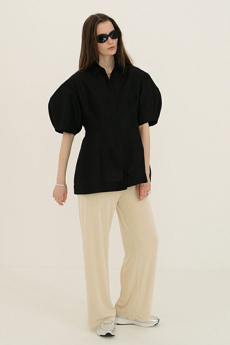 CLANE(クラネ) WAIST SHAPE PUFF SLEEVE TOPS ウエストシェイプパフスリーブトップス 18122-4252