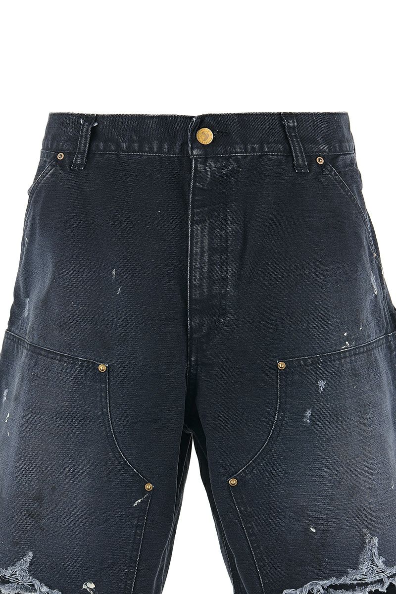 SAINT Mxxxxxx(セントマイケル) SM-HR8-0000-071 / DOUBLE KNEE SHORTS / BLACK ダブルニーショーツブラック