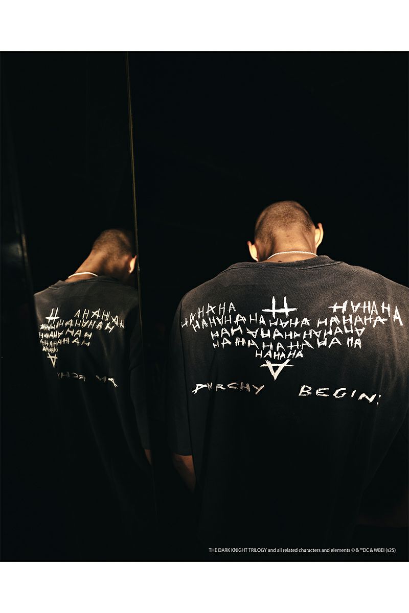 SAINT Mxxxxxx(セントマイケル)；SM-HR8-0000-C54 / BTM_SS TEE / DARKNIGHT / BLACK バットマンダークナイト半袖Tシャツ；08