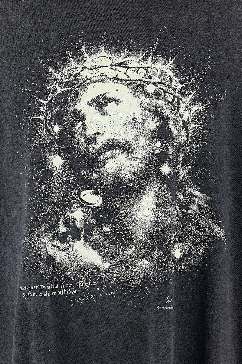 SAINT Mxxxxxx(セントマイケル)；SM-HR8-0000-016 / SS TEE / JESUS / BLACK ジーザス半袖Tシャツ；02