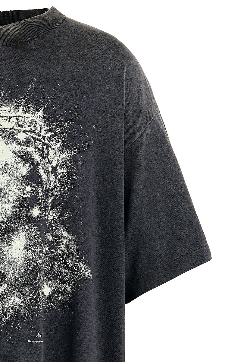 SAINT Mxxxxxx(セントマイケル) SM-HR8-0000-016 / SS TEE / JESUS / BLACK ジーザス半袖Tシャツ