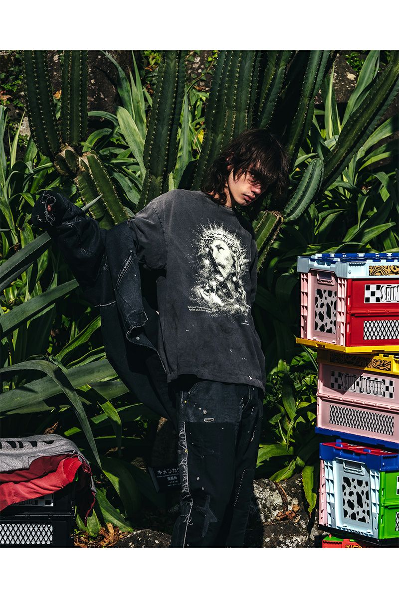 SAINT Mxxxxxx(セントマイケル) SM-HR8-0000-016 / SS TEE / JESUS / BLACK ジーザス半袖Tシャツ