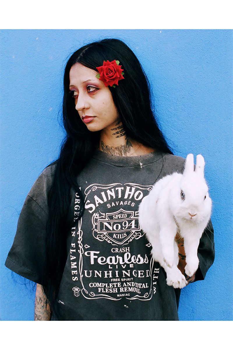 SAINT Mxxxxxx(セントマイケル)；SM-HR8-0000-C12 / EV_SS TEE / BLUE / WHITE 半袖Tシャツ エヴァンゲリオン；06