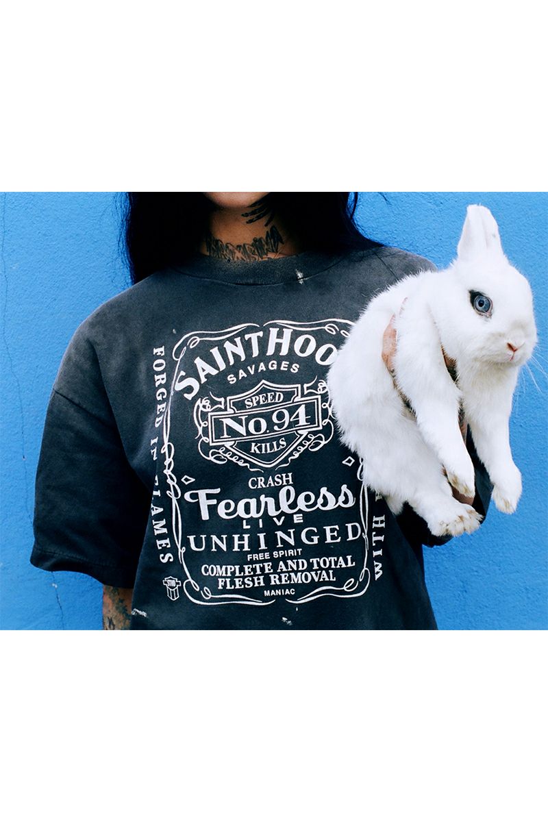 SAINT Mxxxxxx(セントマイケル) SM-HR8-0000-C70 / NH_SS TEE / STHD.FEARLESS / BLACK NEIGHBORHOOD ネイバーフッド半袖Tシャツ ブラック