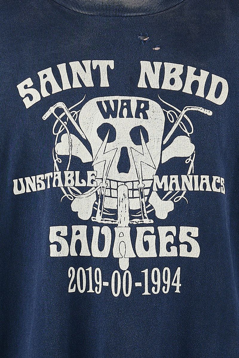 SAINT Mxxxxxx(セントマイケル)；SM-HR8-0000-C71 / NH_SS TEE / STHD.SAINTNBHD / NVY NEIGHBORHOOD ネイバーフッド半袖Tシャツ ネイビー；02