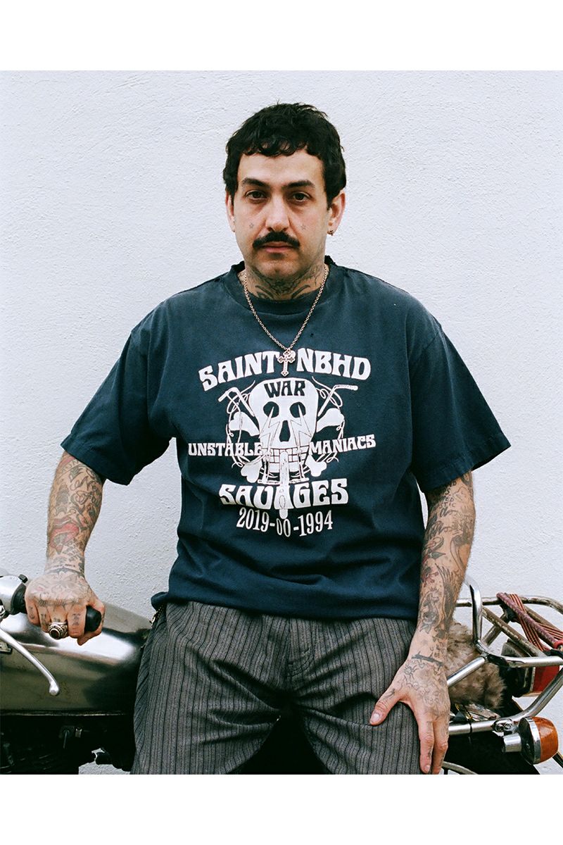 SAINT Mxxxxxx(セントマイケル) SM-HR8-0000-C71 / NH_SS TEE / STHD.SAINTNBHD / NVY NEIGHBORHOOD ネイバーフッド半袖Tシャツ ネイビー