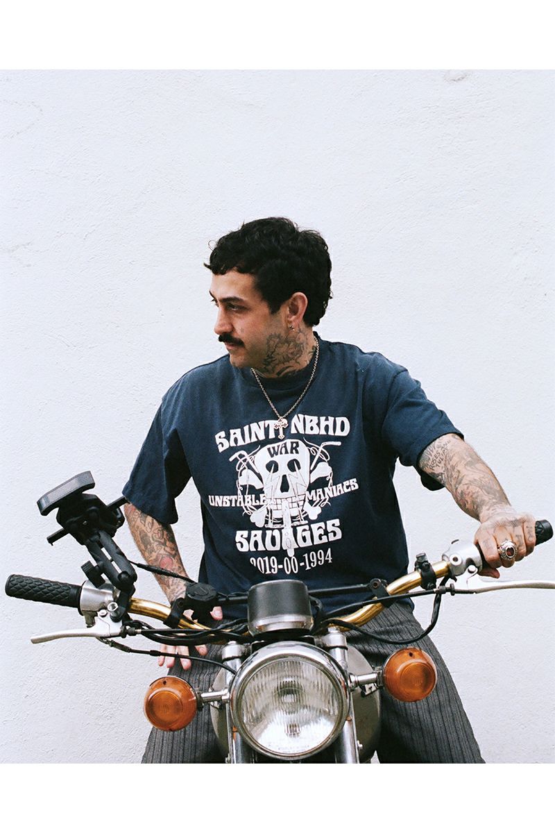 SAINT Mxxxxxx(セントマイケル) SM-HR8-0000-C71 / NH_SS TEE / STHD.SAINTNBHD / NVY NEIGHBORHOOD ネイバーフッド半袖Tシャツ ネイビー