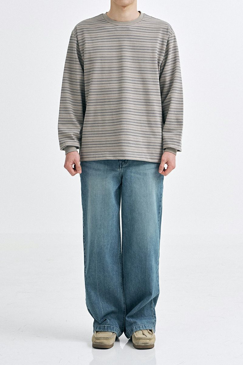 ANOTHER OFFICE(アナザーオフィス) Ordinary Multi Stripe T オーディナリーマルチストライプTシャツ AOFSTS010