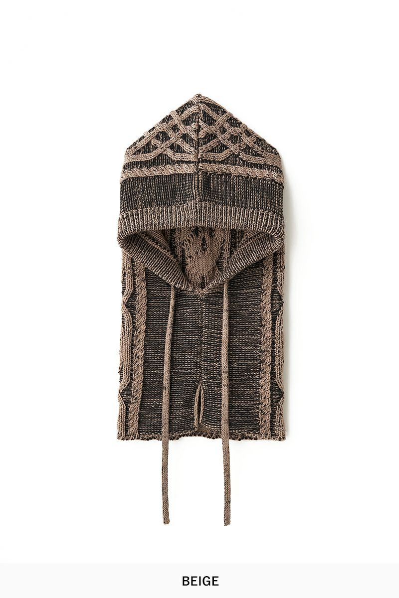 JUHA(ユハ) DUAL-TONE CABLE HOODED GAITER デュアルトーンケーブルフードゲートル 10220901