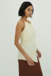 CLANE(クラネ) DRAPE SATIN CAMISOLE TOPS ドレープサテンキャミソールトップス 18122-4282