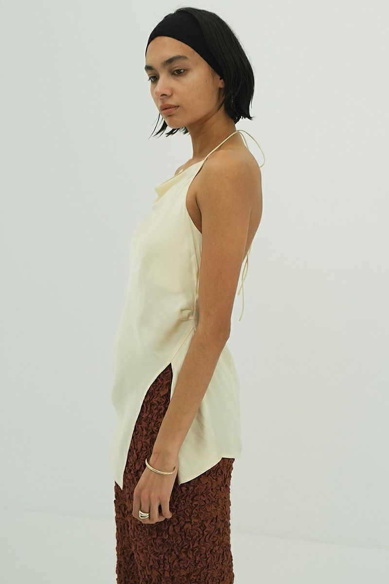 CLANE(クラネ) | CLANE(クラネ)DRAPE SATIN CAMISOLE TOPS ドレープ