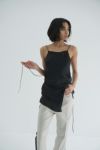 CLANE(クラネ) DRAPE SATIN CAMISOLE TOPS ドレープサテンキャミソールトップス 18122-4282