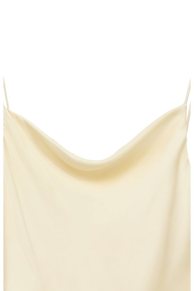 CLANE(クラネ) DRAPE SATIN CAMISOLE TOPS ドレープサテンキャミソールトップス 18122-4282