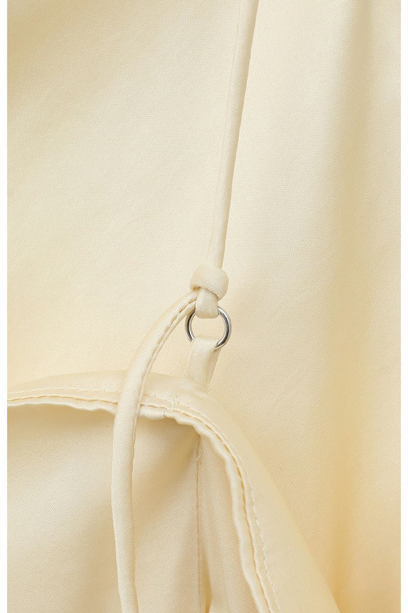 CLANE(クラネ) DRAPE SATIN CAMISOLE TOPS ドレープサテンキャミソールトップス 18122-4282