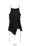 CLANE(クラネ) DRAPE SATIN CAMISOLE TOPS ドレープサテンキャミソールトップス 18122-4282