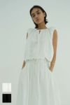 CLANE(クラネ) W FACE SLEEVELESS RIBBON TOPS ダブルフェイススリーブレスリボントップス 18122-4232