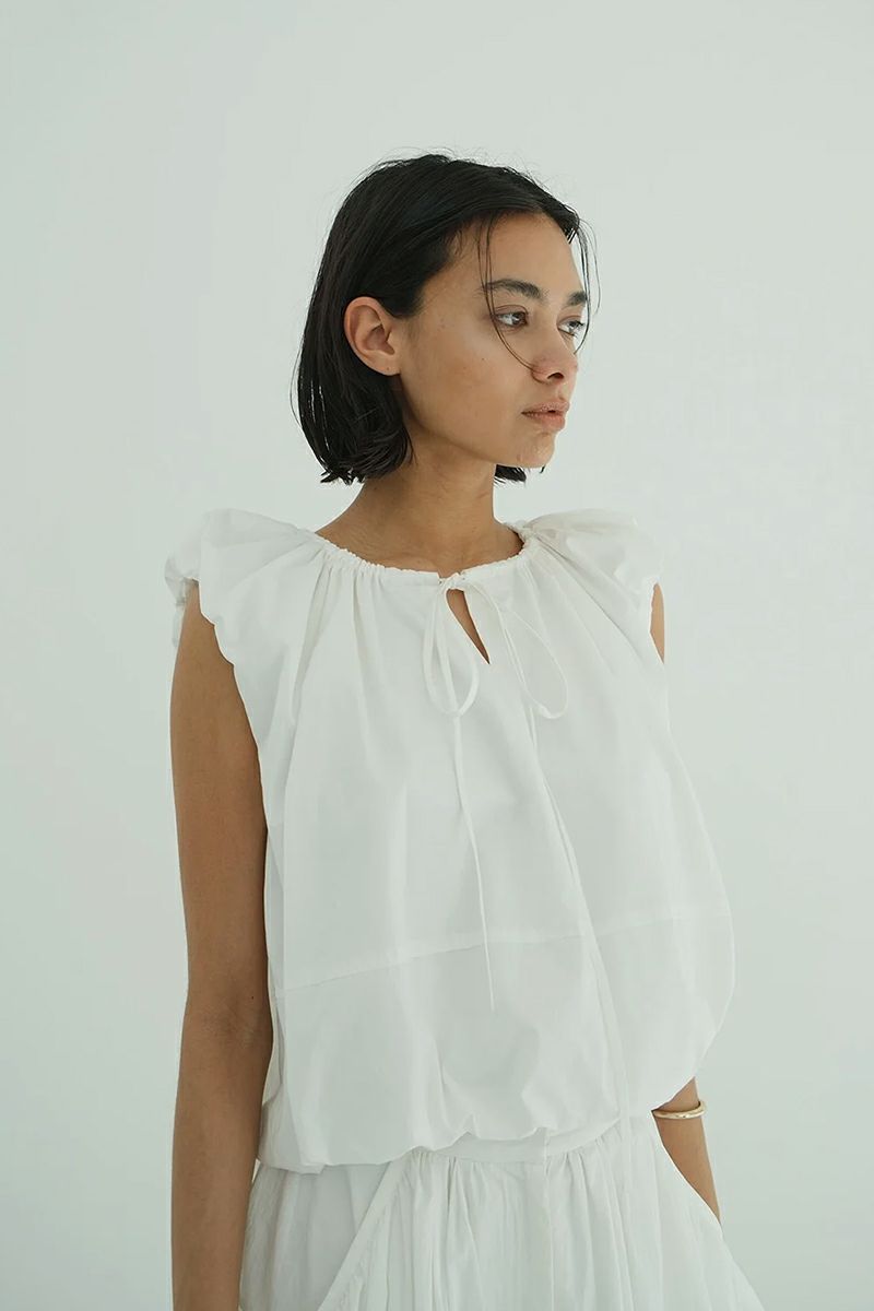 CLANE(クラネ) W FACE SLEEVELESS RIBBON TOPS ダブルフェイススリーブレスリボントップス 18122-4232