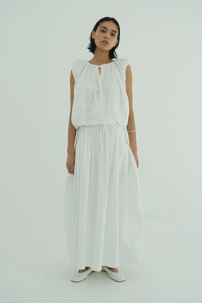 CLANE(クラネ) W FACE SLEEVELESS RIBBON TOPS ダブルフェイススリーブレスリボントップス 18122-4232