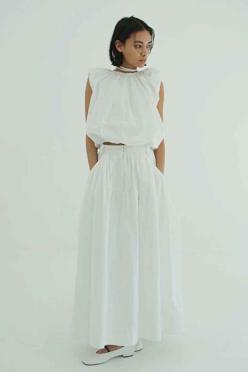 CLANE(クラネ) W FACE SLEEVELESS RIBBON TOPS ダブルフェイススリーブレスリボントップス 18122-4232