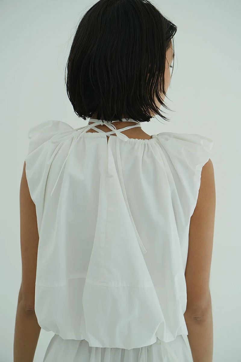 CLANE(クラネ) W FACE SLEEVELESS RIBBON TOPS ダブルフェイススリーブレスリボントップス 18122-4232