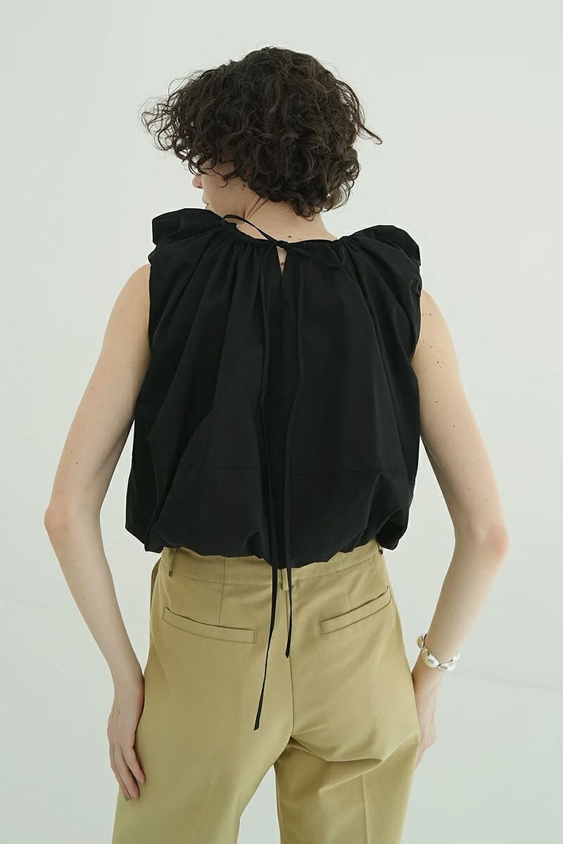 CLANE(クラネ) W FACE SLEEVELESS RIBBON TOPS ダブルフェイススリーブレスリボントップス 18122-4232