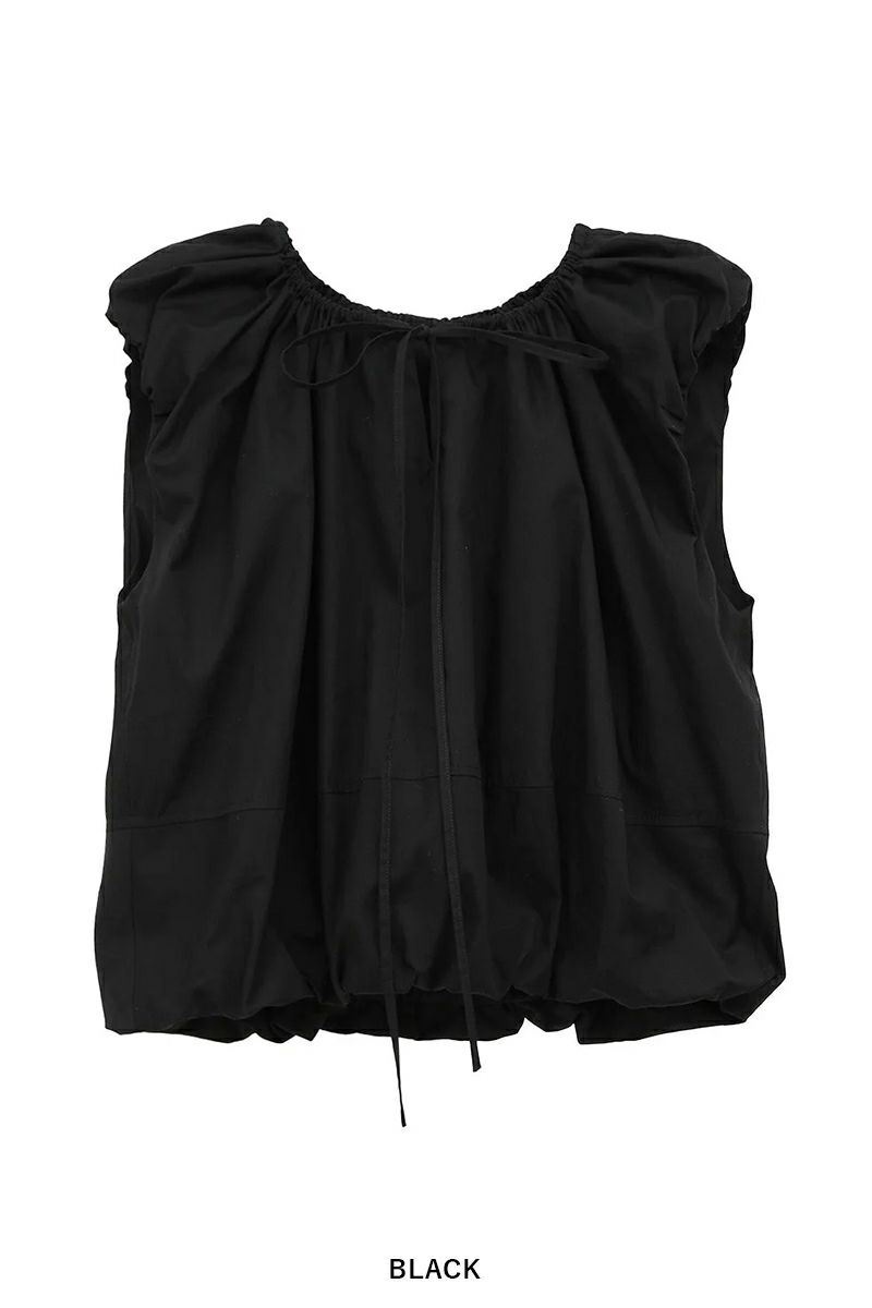 CLANE(クラネ) W FACE SLEEVELESS RIBBON TOPS ダブルフェイススリーブレスリボントップス 18122-4232