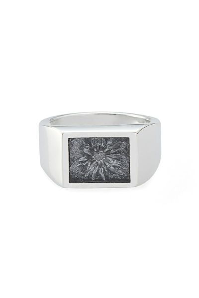 XOLO(ショロ) Signet Ring with Steel Gray Flower シグネットリングウィズスティールグレーフラワー XOR117