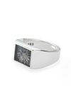 XOLO(ショロ) Signet Ring with Steel Gray Flower シグネットリングウィズスティールグレーフラワー XOR117