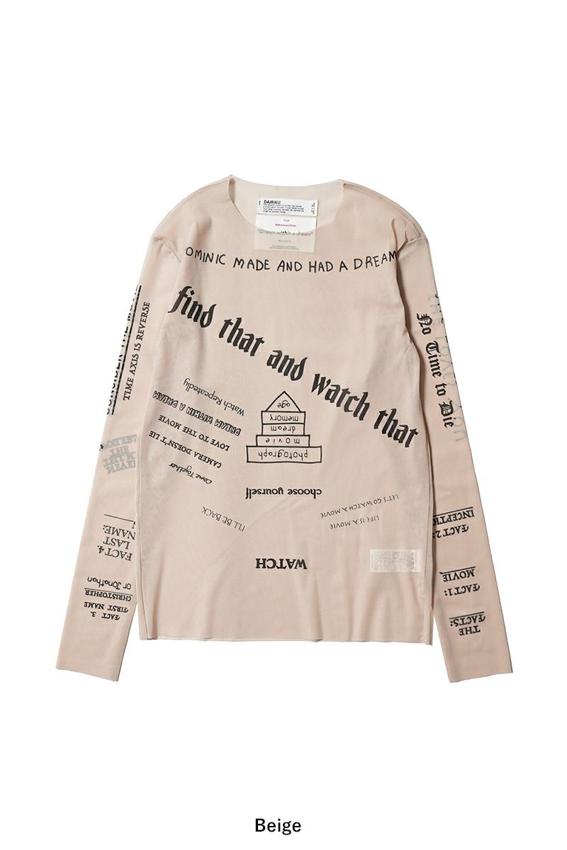 DAIRIKU(ダイリク) "TATTOO" Second Skin Tee タトゥーセカンドスキンTシャツ 25AW C7