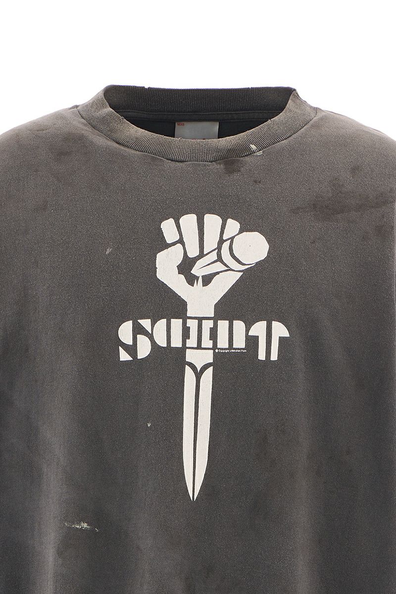 SAINT Mxxxxxx(セントマイケル) SM-HR1-0000-001 / SS TEE / FIST / BLACK 半袖Tシャツ