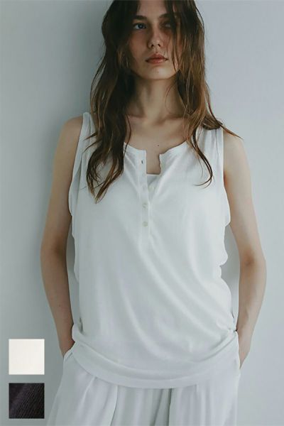 ETRE TOKYO(エトレトウキョウ) ヘンリーネックエアリータンクトップ 1225412001