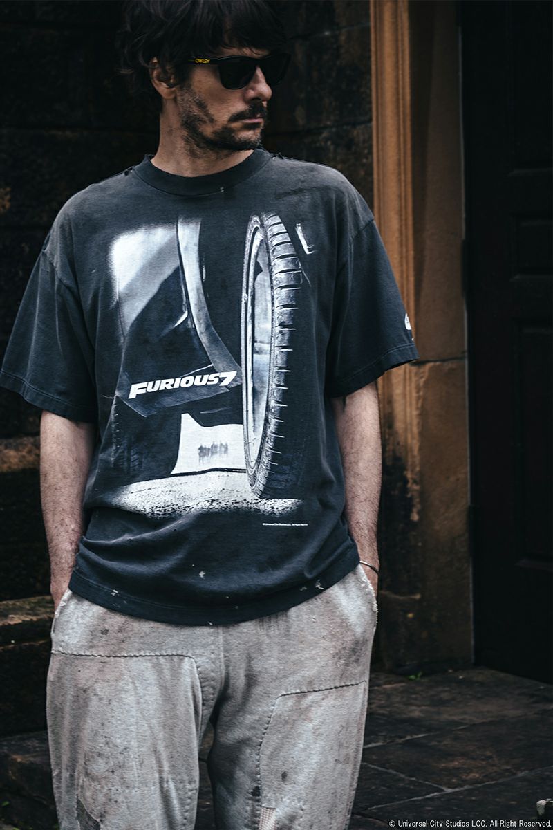 SAINT Mxxxxxx(セントマイケル) SM-HR1-0000-C74 / FF_SS TEE / Fast & Furious 7 / BLACK ワイルド・スピード SKY MISSION 半袖Tシャツ