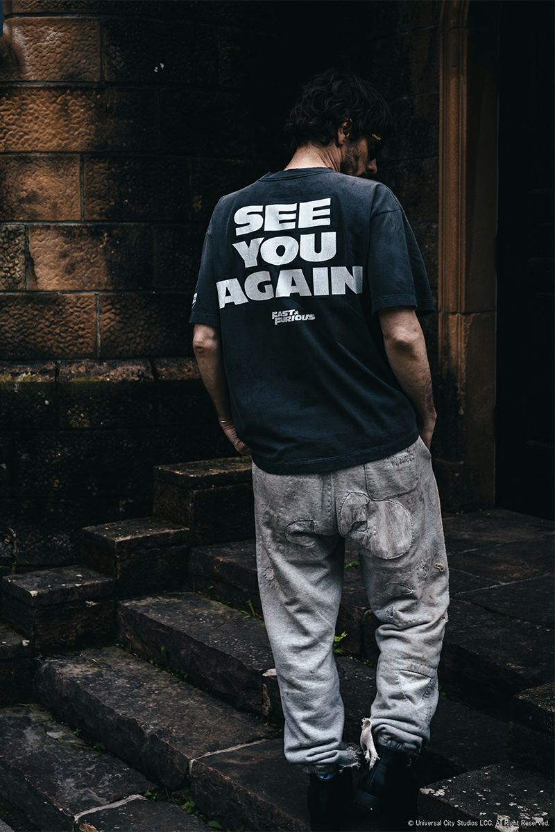 SAINT Mxxxxxx(セントマイケル) SM-HR1-0000-C74 / FF_SS TEE / Fast & Furious 7 / BLACK ワイルド・スピード SKY MISSION 半袖Tシャツ