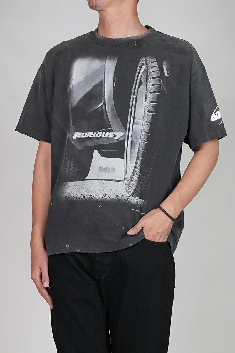 SAINT Mxxxxxx(セントマイケル) SM-HR1-0000-C74 / FF_SS TEE / Fast & Furious 7 / BLACK ワイルド・スピード SKY MISSION 半袖Tシャツ