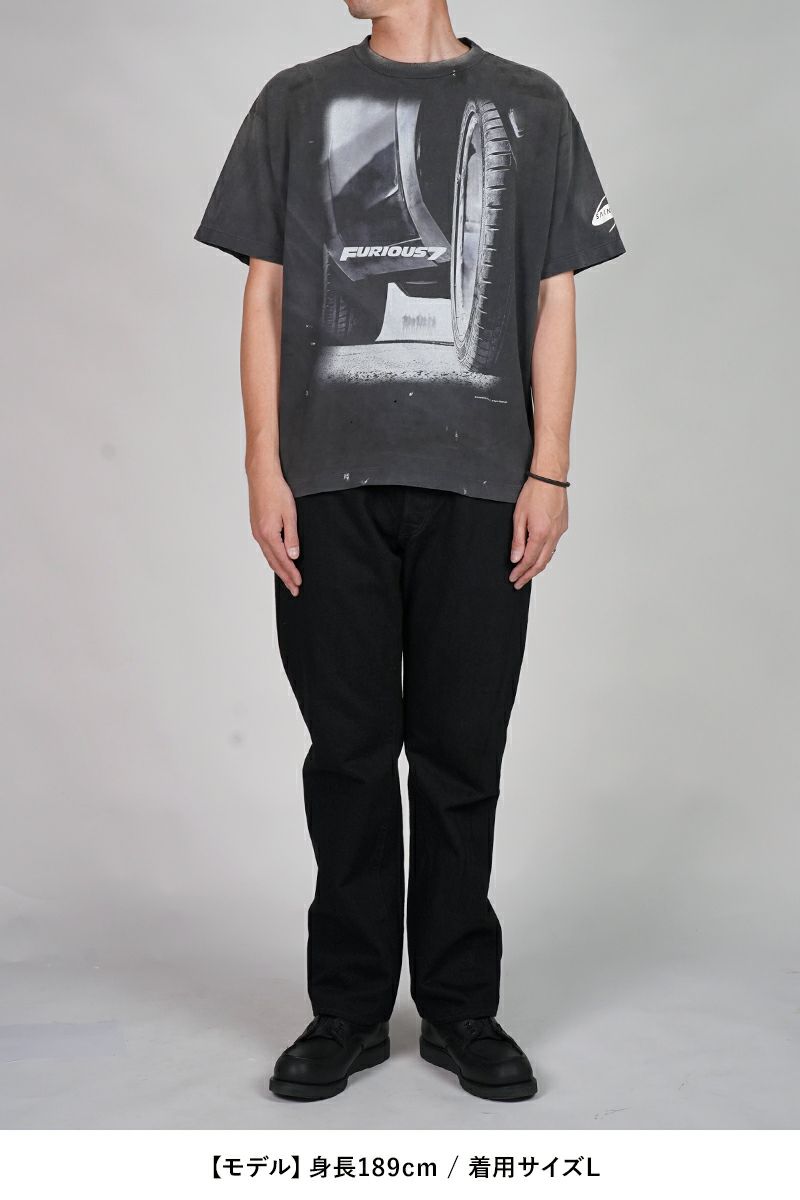 SAINT Mxxxxxx(セントマイケル) SM-HR1-0000-C74 / FF_SS TEE / Fast & Furious 7 / BLACK ワイルド・スピード SKY MISSION 半袖Tシャツ