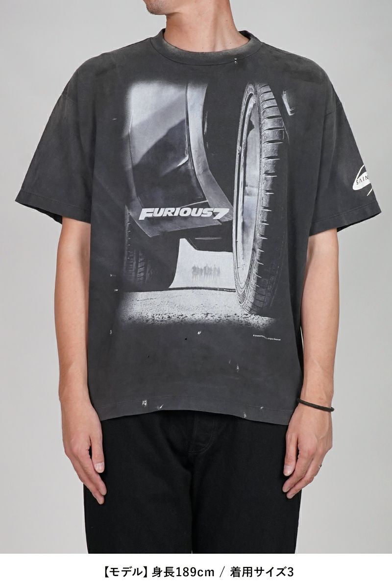 SAINT Mxxxxxx(セントマイケル) SM-HR1-0000-C74 / FF_SS TEE / Fast & Furious 7 / BLACK ワイルド・スピード SKY MISSION 半袖Tシャツ