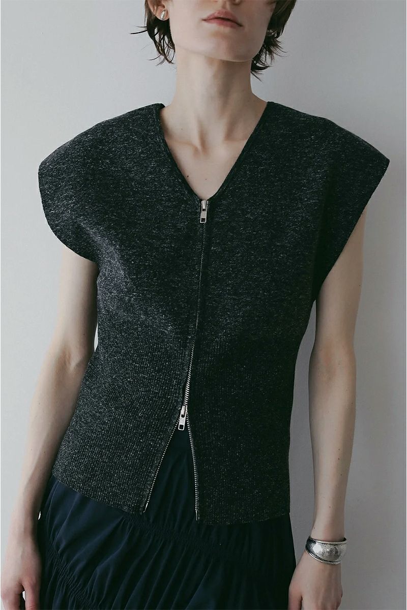 MANOF(マノフ) ZIP UP KNIT TOPS ジップアップニットトップス 89106-2182
