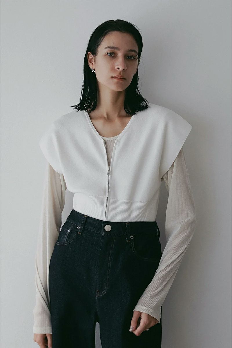 MANOF(マノフ) ZIP UP KNIT TOPS ジップアップニットトップス 89106-2182