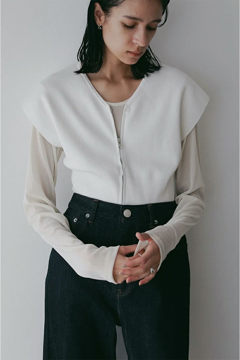 MANOF(マノフ) ZIP UP KNIT TOPS ジップアップニットトップス 89106-2182