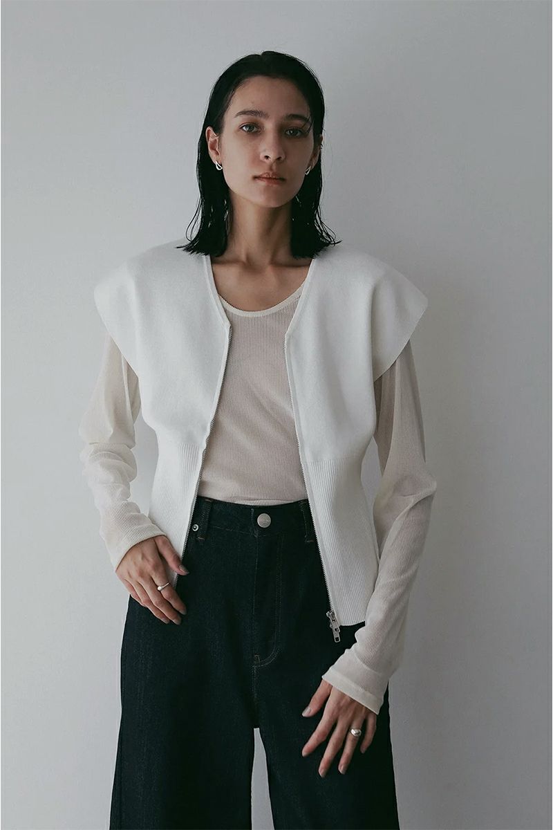 MANOF(マノフ) ZIP UP KNIT TOPS ジップアップニットトップス 89106-2182