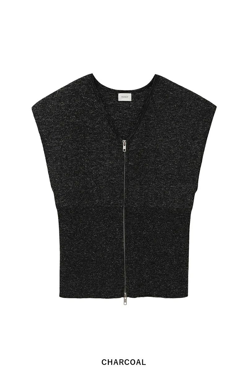 MANOF(マノフ) ZIP UP KNIT TOPS ジップアップニットトップス 89106-2182