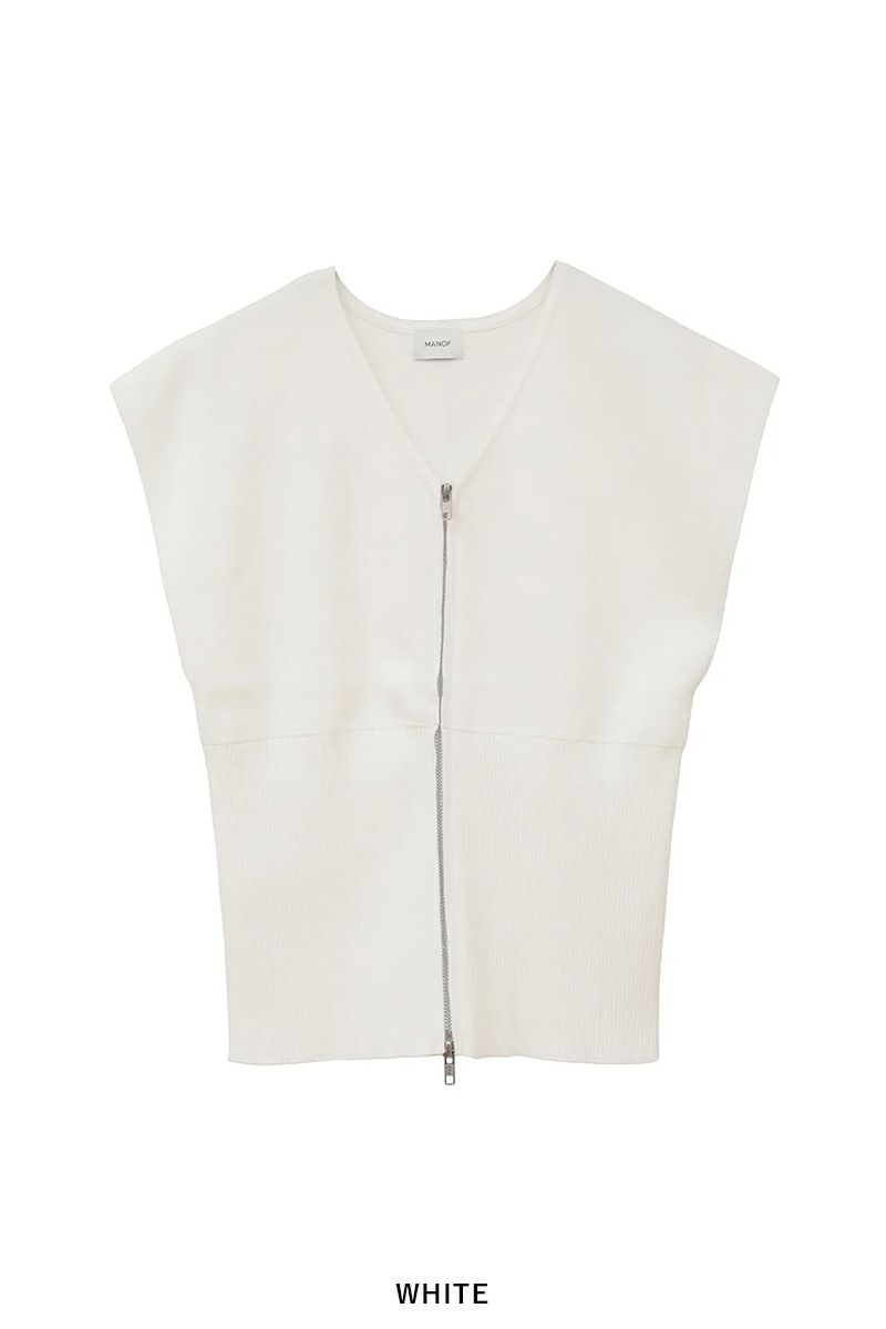 MANOF(マノフ) ZIP UP KNIT TOPS ジップアップニットトップス 89106-2182