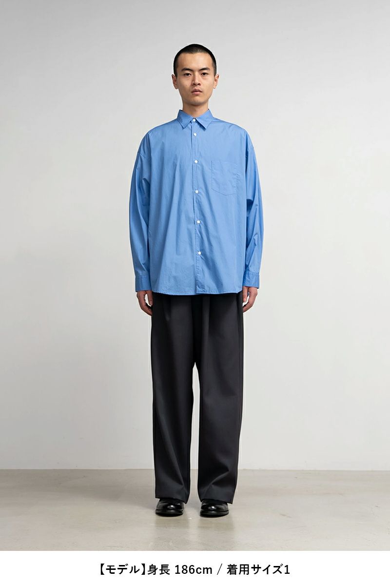 Graphpaper(グラフペーパー) Broad L/S Oversized Regular Collar Shirt ブロード長袖オーバーサイズレギュラーカラーシャツ GM253-50001B