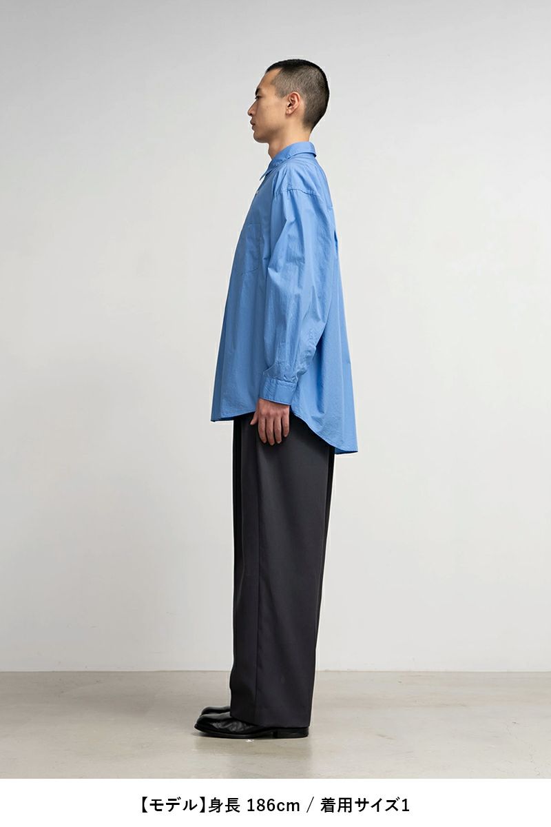 Graphpaper(グラフペーパー) Broad L/S Oversized Regular Collar Shirt ブロード長袖オーバーサイズレギュラーカラーシャツ GM253-50001B