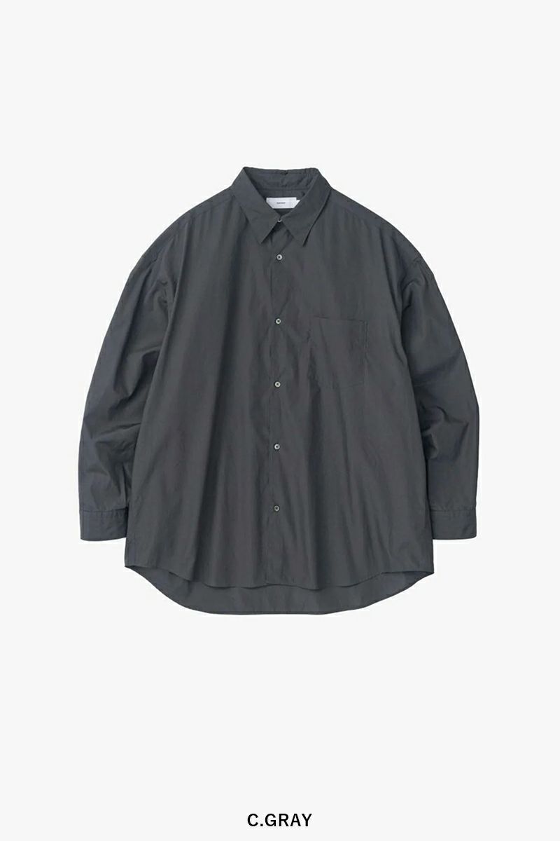 Graphpaper(グラフペーパー) Broad L/S Oversized Regular Collar Shirt ブロード長袖オーバーサイズレギュラーカラーシャツ GM253-50001B