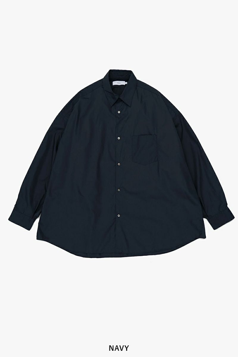 美品！グラフペーパー ノーカラー長袖シャツ 1 ブラック Graphpaper - グラフペーパー 24AW Wool Smooth Flannel